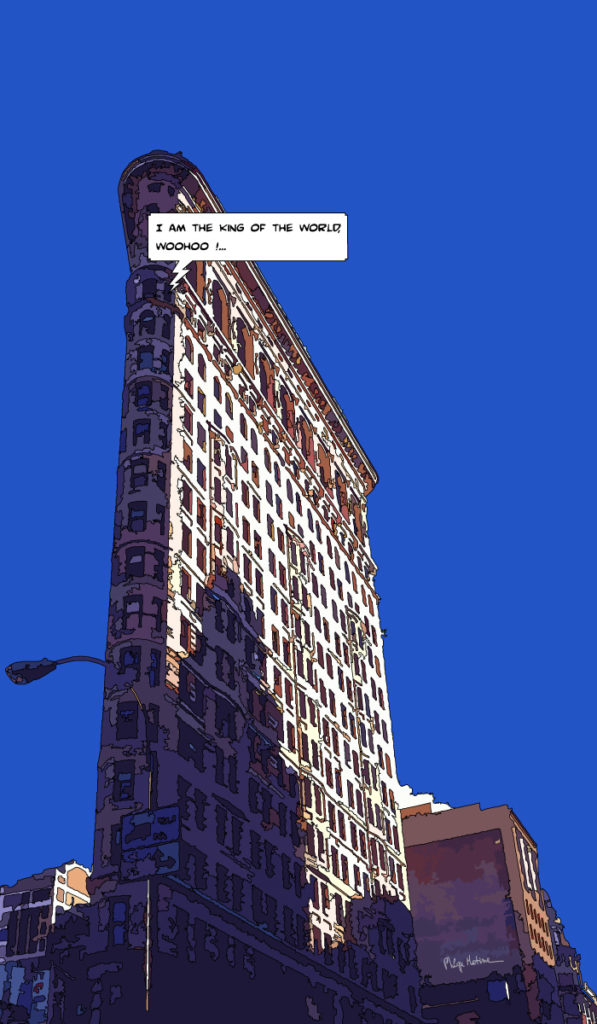 Flatiron Building New York façade triangulaire — art Ligne Claire New York — Philippe Matine