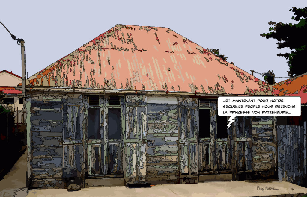 Masure créole Antilles façade — art Ligne Claire Antilles — Philippe Matine