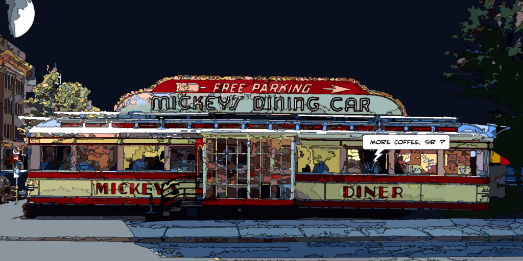 Mickey's Diner New York restaurant historique — art Ligne Claire New York — Philippe Matine
