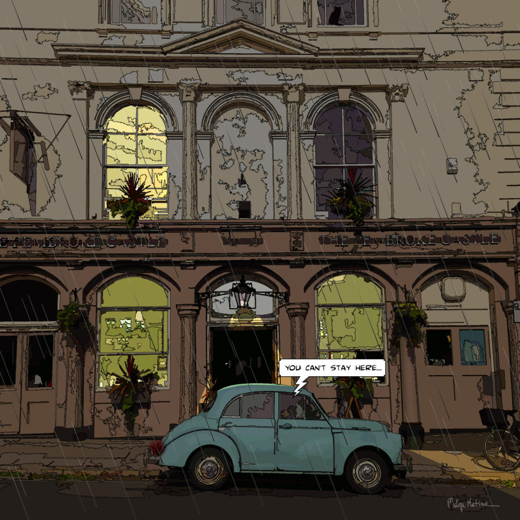 Morris Minor vintage — art Ligne Claire Motors — Philippe Matine