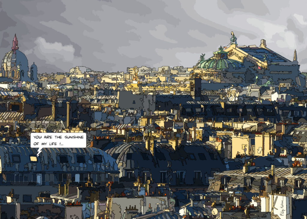 Paris ensoleillé Opéra — art Ligne Claire Paris — Philippe Matine