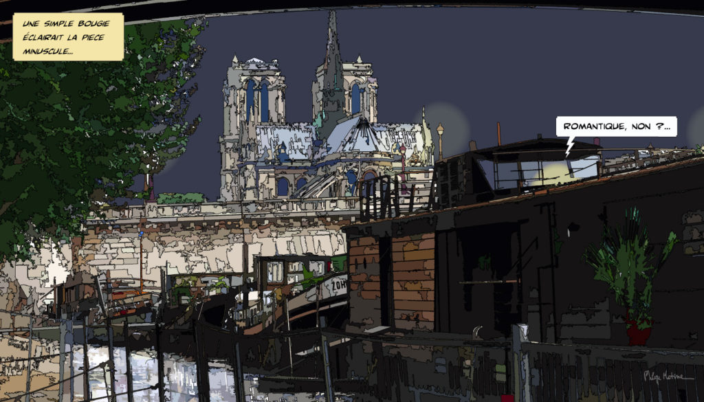Notre-Dame de Paris vue depuis les quais — art Ligne Claire Paris — Philippe Matine