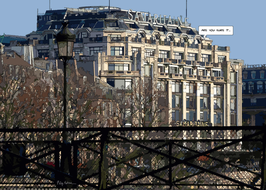 La Samaritaine Paris façade Art Nouveau — art Ligne Claire Paris — Philippe Matine