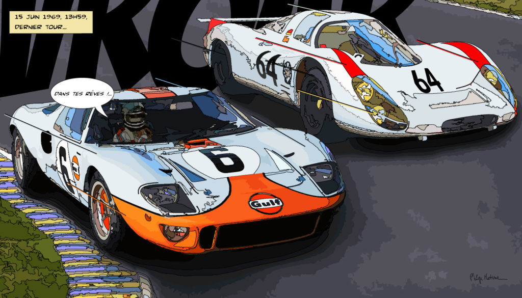 24 Heures du Mans course automobile — art Ligne Claire Motors — Philippe Matine