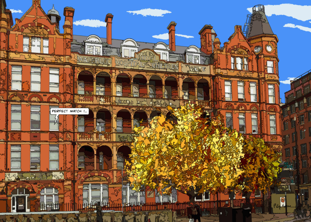 Immeuble victorien Londres — art Ligne Claire London — Philippe Matine