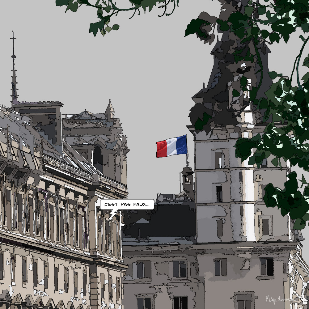 36 quai des Orfèvres. Siège historique de la Police Parisienne — art Ligne Claire Paris — Philippe Matine