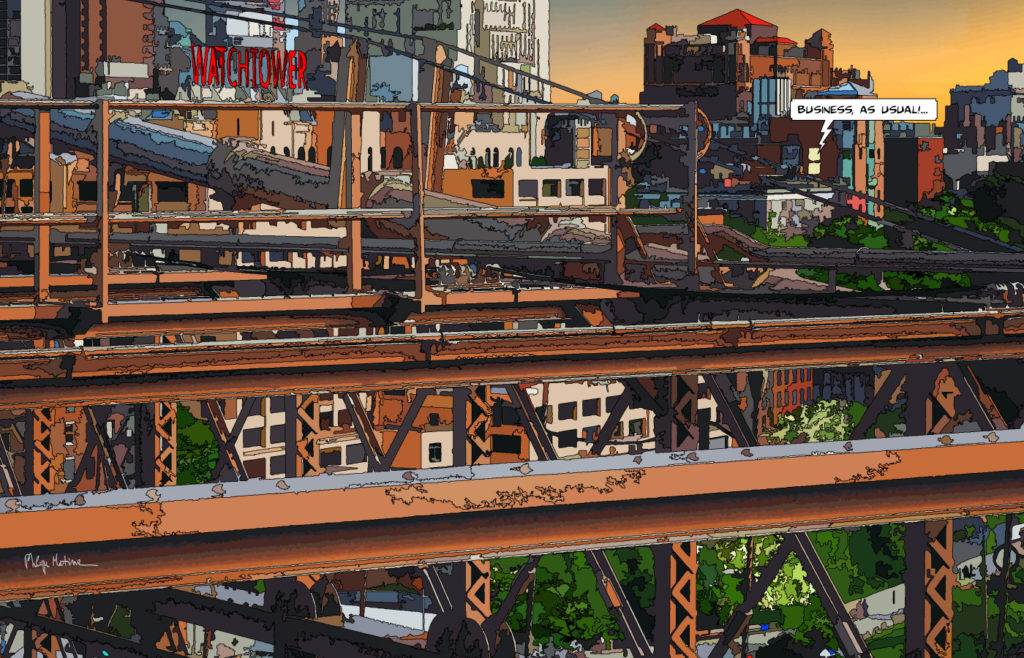 Tour Watchtower Brooklyn New York — art Ligne Claire New York — Philippe Matine