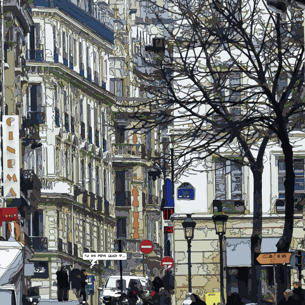 La Sorbonne Paris sous ciel hivernal — art Ligne Claire Paris — Philippe Matine
