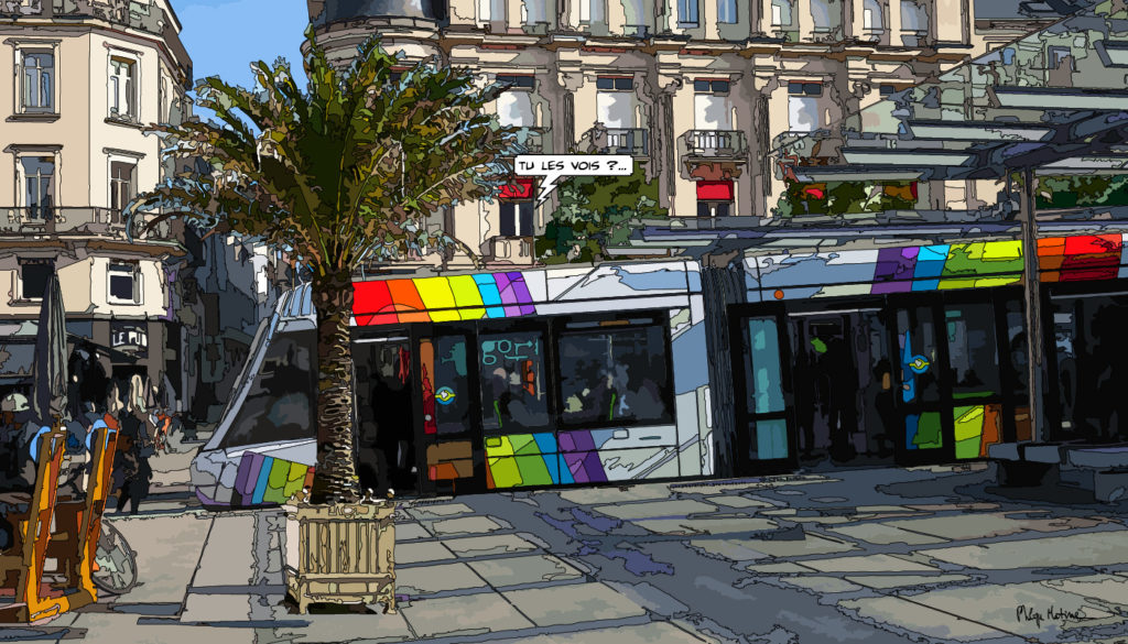 Place du Ralliement Angers centre-ville — art Ligne Claire Angers — Philippe Matine