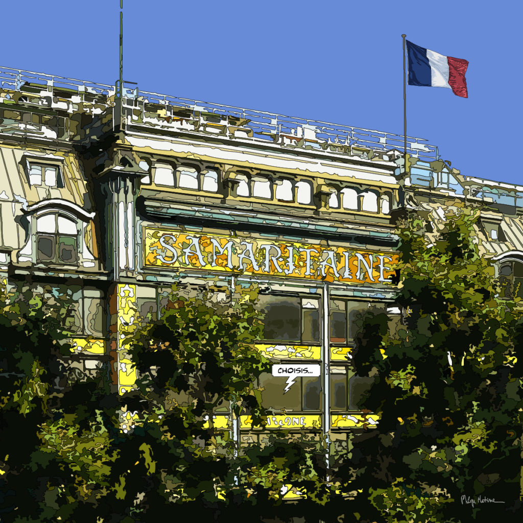 La Samaritaine Paris vue extérieure — art Ligne Claire Paris — Philippe Matine