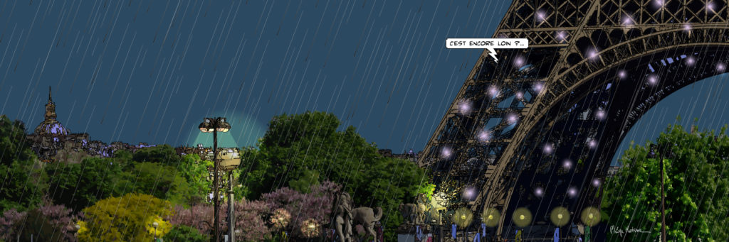 Champ-de-Mars Paris — art Ligne Claire Paris — Philippe Matine