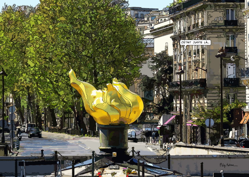 Pont de l'Alma Paris et ses abords — art Ligne Claire Paris — Philippe Matine