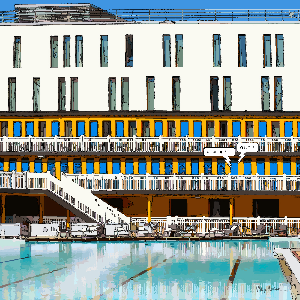 Piscine Molitor Paris bassin intérieur — art Ligne Claire Paris — Philippe Matine