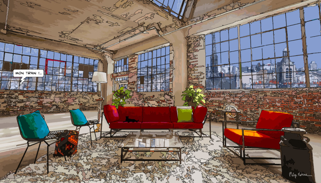 Loft près de la Gare de l'Est Paris — art Ligne Claire Intérieurs — Philippe Matine
