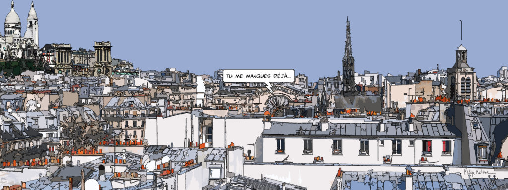 Vue panoramique du Xe arrondissement Paris — art Ligne Claire Paris — Philippe Matine
