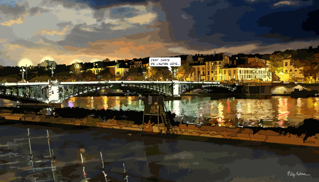 Pont de l'Université Lyon et ses arches — art Ligne Claire Lyon — Philippe Matine