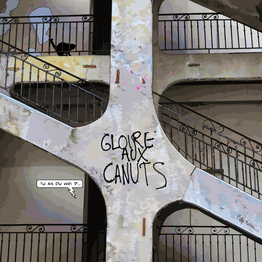 Cour des Voraces Lyon traboule historique — art Ligne Claire Lyon — Philippe Matine