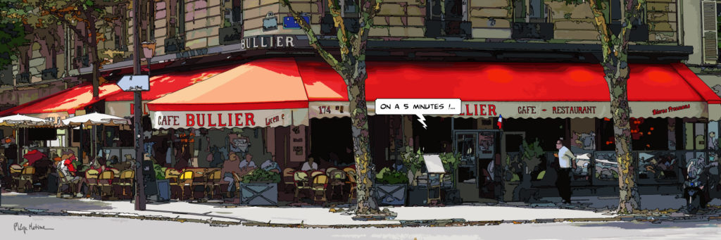 Brasserie Bullier Paris — art Ligne Claire Paris — Philippe Matine