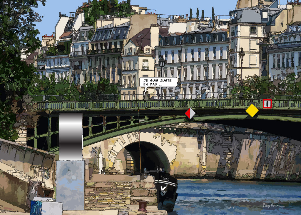 Pont parisien et sa sculpture Paris — art Ligne Claire Paris — Philippe Matine