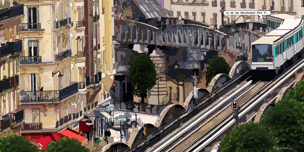 Station de métro Dupleix Paris — art Ligne Claire Paris — Philippe Matine