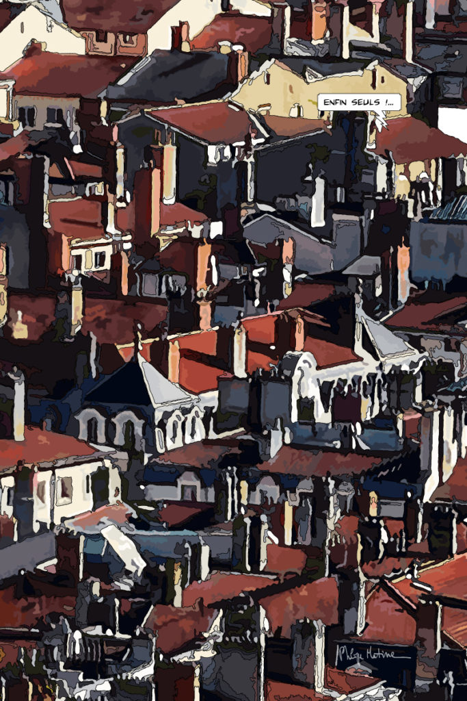 La colline de Fourvière Lyon zoom — art Ligne Claire Lyon — Philippe Matine