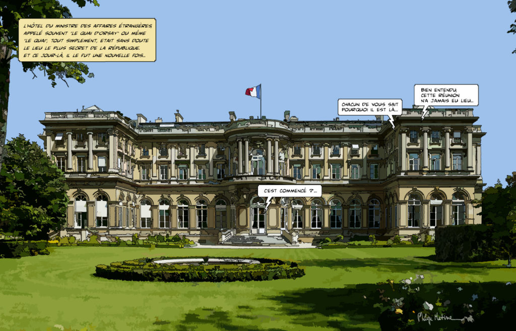 Quai d'Orsay et ses jardins Paris — art Ligne Claire Paris — Philippe Matine
