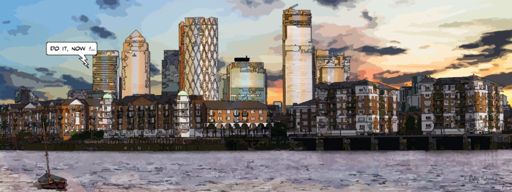 Quartier financier Londres Barbican — art Ligne Claire London — Philippe Matine