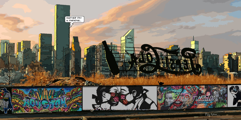 Fresque Pepsi New York street art — art Ligne Claire New York — Philippe Matine