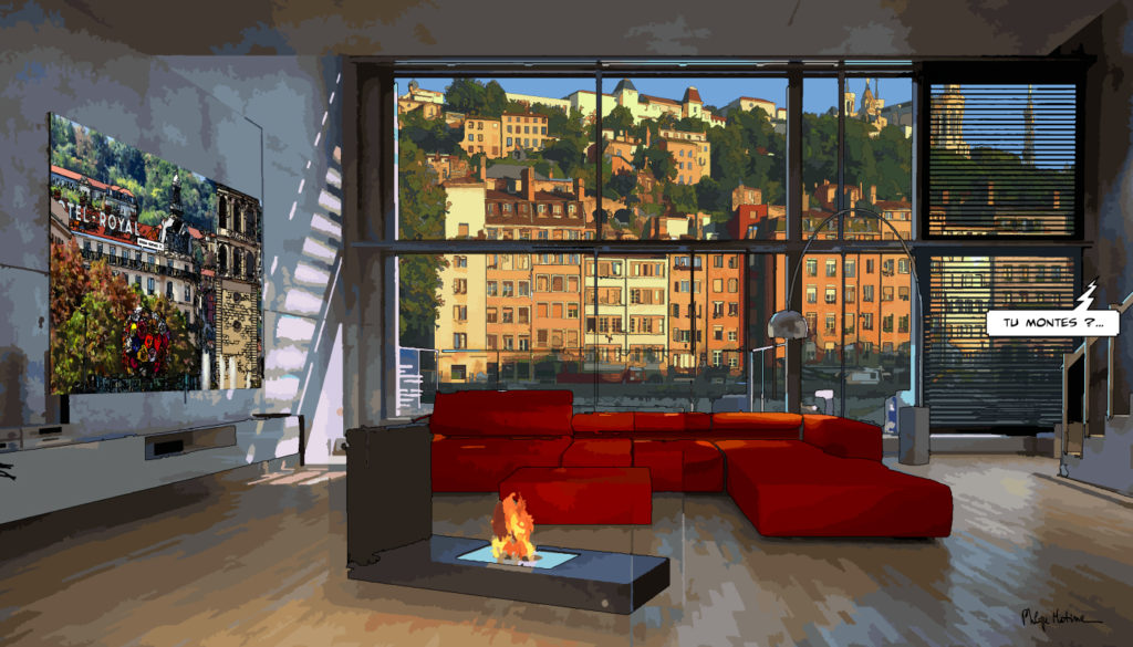 Loft avec vue sur la Saône Lyon — art Ligne Claire Lyon — Philippe Matine