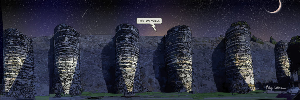 Remparts d'Angers et ses tours — art Ligne Claire Angers — Philippe Matine