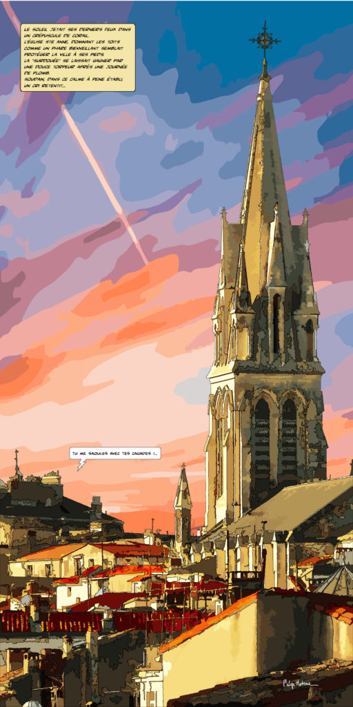 Campus Saint-Charles Montpellier clocher — art Ligne Claire Marseille — Philippe Matine