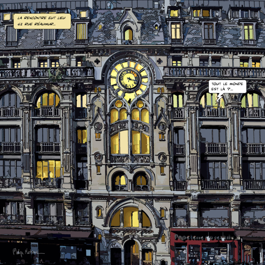 Immeuble Art Nouveau rue Réaumur Paris — art Ligne Claire Paris — Philippe Matine