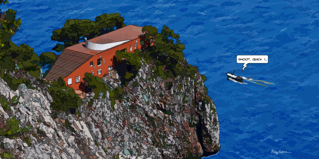 Hommage Villa Malaparte Capri Italie — art Ligne Claire Hommages — Philippe Matine