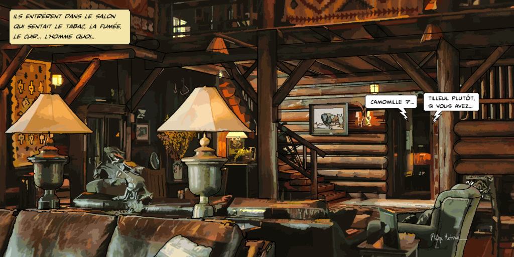 Ranch intérieur bois chaleureux — art Ligne Claire Intérieurs — Philippe Matine