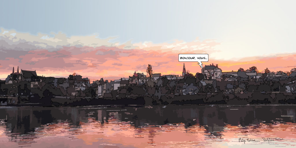 Vue matinale sur Angers — art Ligne Claire Angers — Philippe Matine