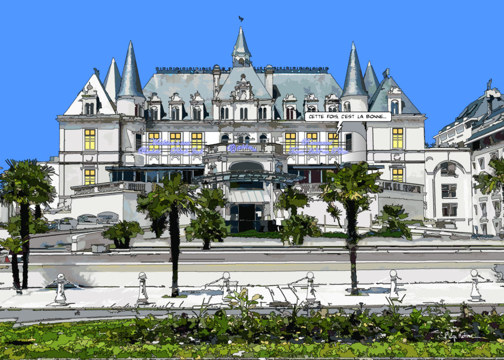 Casino d'Arcachon de jour façade — art Ligne Claire Bordeaux — Philippe Matine