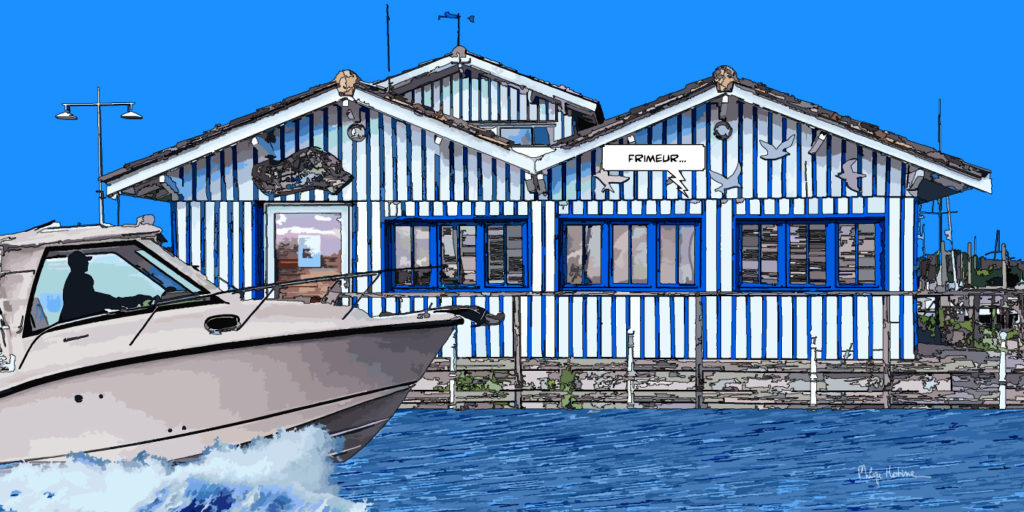 Port d'Audenge Bassin d'Arcachon — art Ligne Claire Bordeaux — Philippe Matine