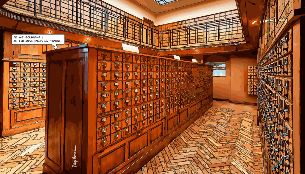 Bibliothèque Carnegie Reims intérieur — art Ligne Claire Reims — Philippe Matine