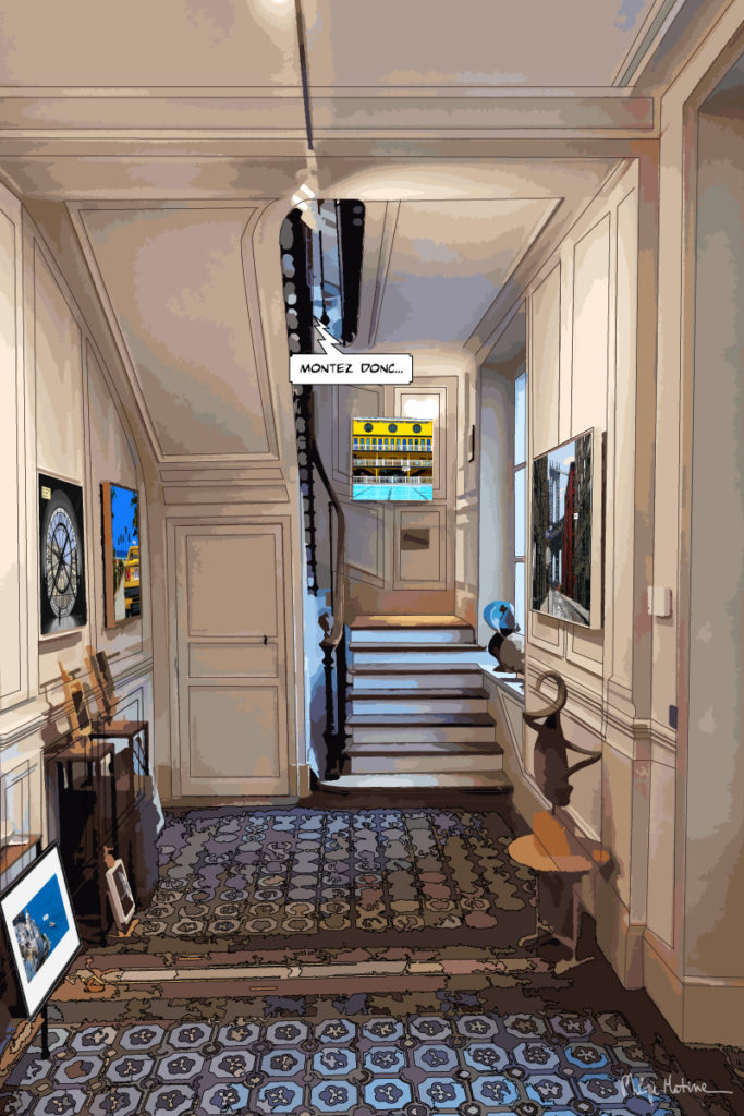 Intérieur de maison de ville percheronne — art Ligne Claire Le Perche — Philippe Matine