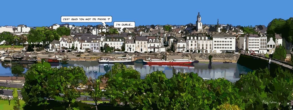 Quartier de la Doutre Angers mot doux — art Ligne Claire Angers — Philippe Matine