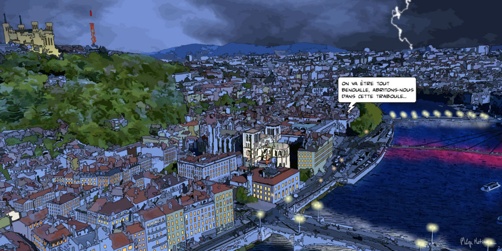 Traboule du quartier St Jean Lyon — art Ligne Claire Lyon — Philippe Matine