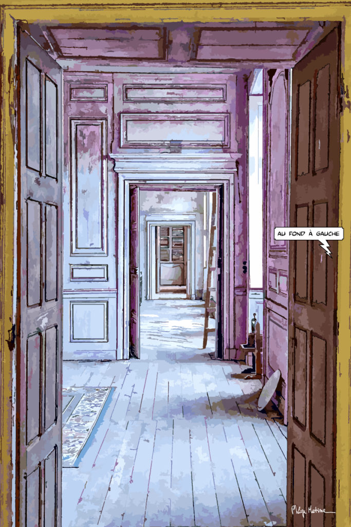 Enfilade de couloirs appartement haussmannien — art Ligne Claire Intérieurs — Philippe Matine