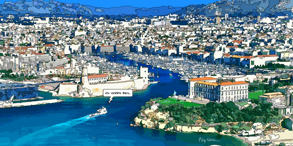 MuCEM Marseille et le fort Saint-Jean — art Ligne Claire Marseille — Philippe Matine