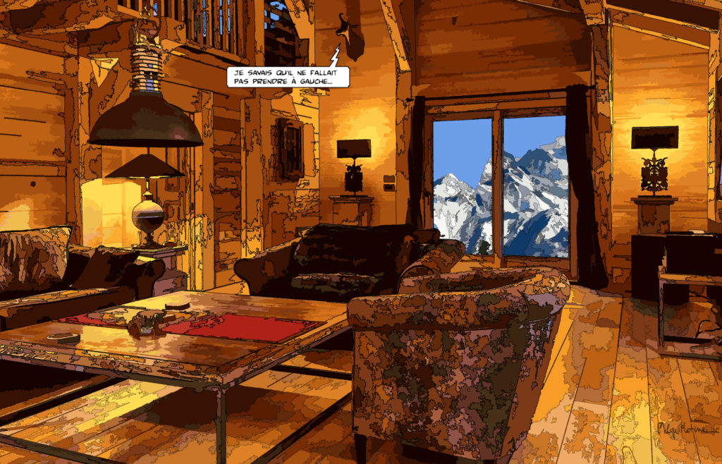 Chalet de montagne intérieur chaleureux — art Ligne Claire Intérieurs — Philippe Matine