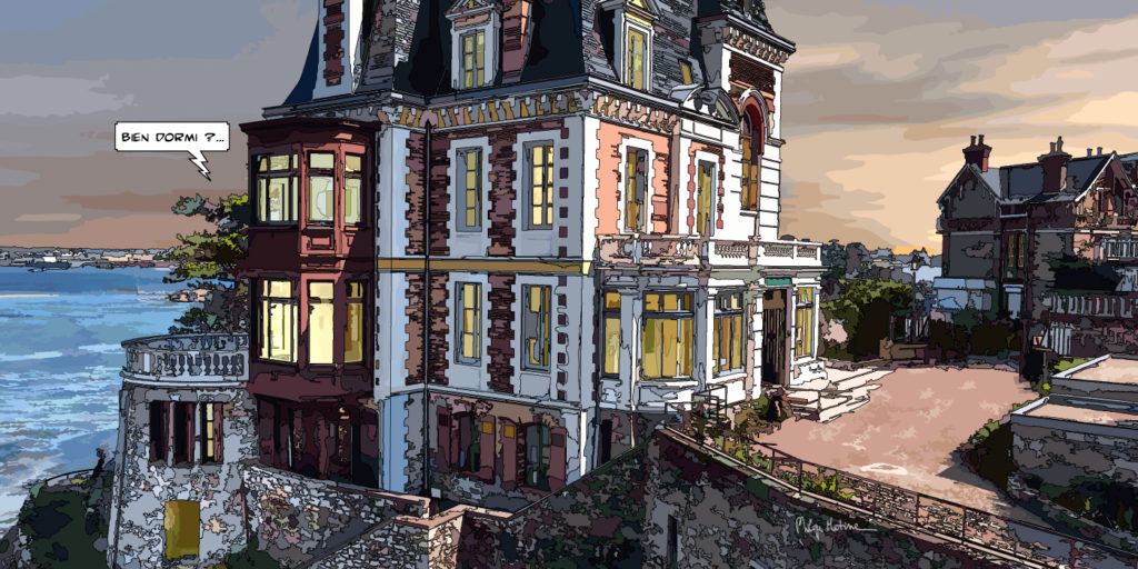Maison rouge Dinard bord de mer — art Ligne Claire Bretagne — Philippe Matine