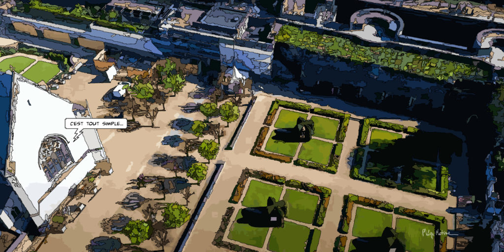 Jardins simples Angers vue aérienne — art Ligne Claire Angers — Philippe Matine