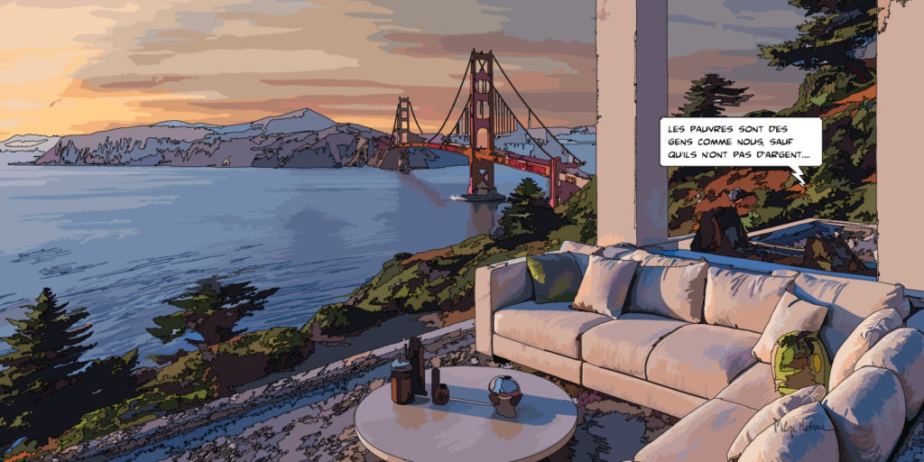 Loft avec vue sur le Golden Gate San Francisco — art Ligne Claire San Francisco — Philippe Matine