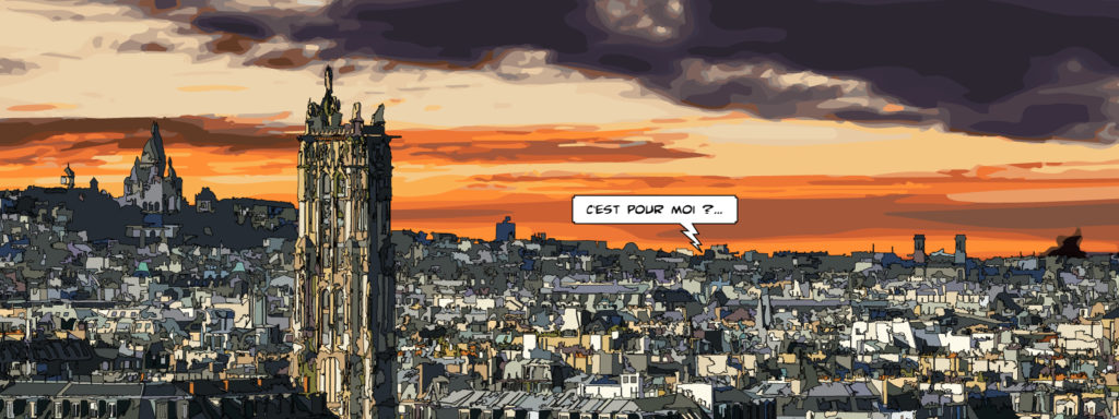 Tour Saint-Jacques Paris — art Ligne Claire Paris — Philippe Matine
