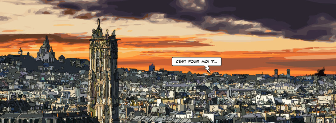 Tour Saint-Jacques Paris — art Ligne Claire Paris — Philippe Matine