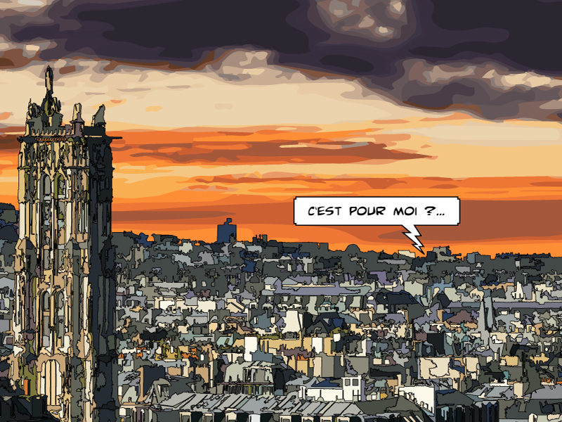 Tour Saint-Jacques Paris — art Ligne Claire Paris — Philippe Matine